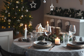 christmas table set