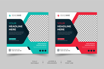 Digital marketing Business corporate & Creative Online learning courses social media Post design template.