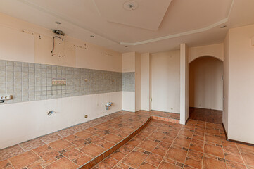 Russia, Moscow- May 03, 2020: interior room apartment modern bright cozy atmosphere. general cleaning, home decoration, preparation of house for sale. empty room renovated