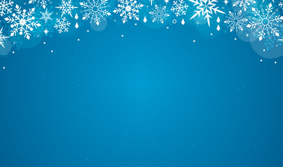 Winter snowflakes background vector illustration. Greeting season decoration.