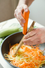 Preparation cooking asian wok food ingredients