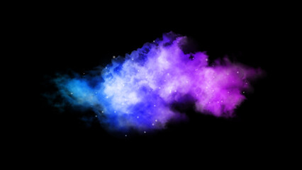 Realistic colorful fog on black background.	