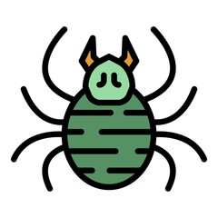 Forest bug icons set. Outline set of forest bug vector icons thin line color flat on white