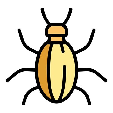 Nature bug icon. Outline nature bug vector icon color flat isolated