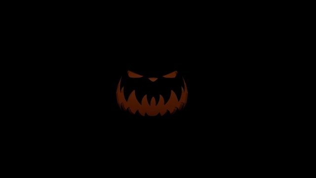 scary halloween pumpkin Jack O'Lantern face loop
