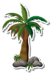 Obraz premium Palm tree sticker isolated on white background
