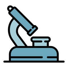 Herbal microscope icon. Outline herbal microscope vector icon color flat isolated