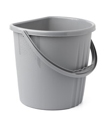 Single plastic bucket isolated on a white background