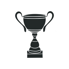 Cup Trophy Icon Silhouette Illustration. Reward Champion Vector Graphic Pictogram Symbol Clip Art. Doodle Sketch Black Sign.