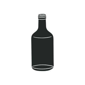 Little Bootle Icon Silhouette Illustration. Beverage Liquid Vector Graphic Pictogram Symbol Clip Art. Doodle Sketch Black Sign.