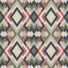 Mosaic seamless texture. Abstract pattern. Vector geometric background of triangles in green and red colors