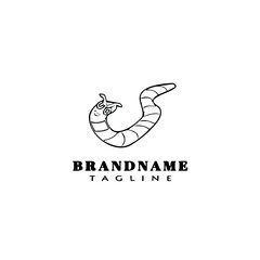 Fototapeta premium earthworm cartoon logo template icon black simple vector illustration