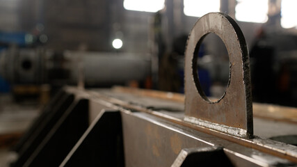 Metal detail close-up. Metal processing plant.