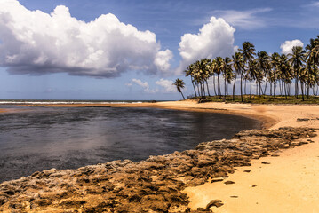 A Barra do Rio Inhambupe, em Baixio, Bahia - Brasil