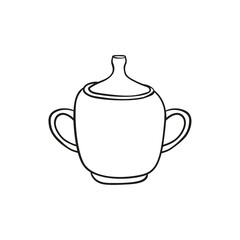 Vector hand drawn sugar bowl