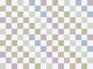 市松模様とカラフルシルバーエンボス和柄