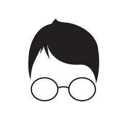 Boy with glasses isolated on white background. For web site, poster, placard and wallpaper. Creative art concept, vector illustration eps 10