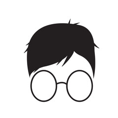 Fototapeta premium Boy with glasses isolated on white background. For web site, poster, placard and wallpaper. Creative art concept, vector illustration eps 10