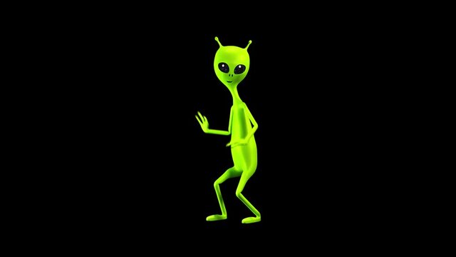 Green Alien dancing a salsa dance