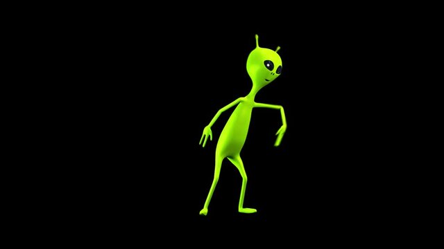 Alien dancing a wave dance