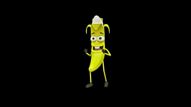 Banana dancing a happy and funny dance