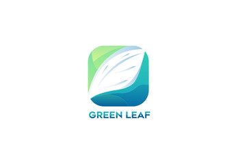 green leaf gradient logo design