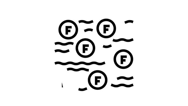fluoridation water animated line icon. fluoridation water sign. isolated on white background