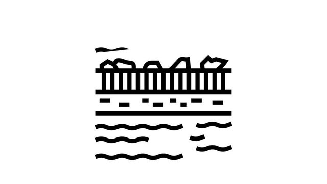 filtration water animated line icon. filtration water sign. isolated on white background