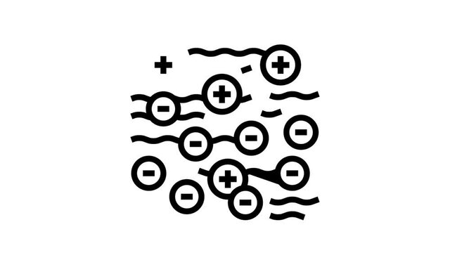 coagulation and flocculation water filter animated line icon. coagulation and flocculation water filter sign. isolated on white background