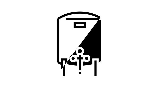 tank with water filter animated line icon. tank with water filter sign. isolated on white background