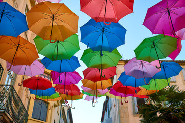 Swarm of umbrellas
