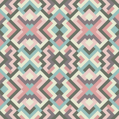 Mosaic seamless texture. Abstract pattern. Vector geometric background of triangles in rose and blue colors
