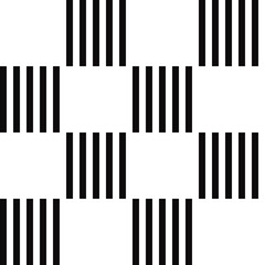 Chess ornament from white and striped cells. Vector chess pattern.