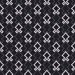 Staggered fish or flying snakes. Chess pattern with intricate shape.