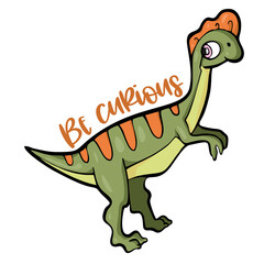 Dinosaur Hand drawn typography poster set. Conceptual handwritten phrase craft T shirt hand lettered calligraphy. Vector illustration