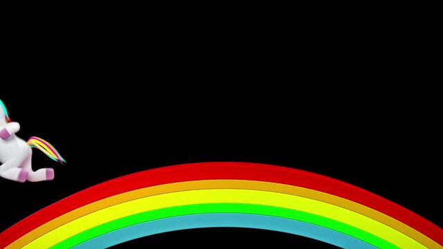 Unicorn runs rainbow