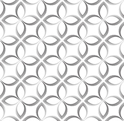 Fototapeta premium Simple vector seamless pattern of intertwined crosses drawn with thin black lines.Simple monochrome vector seamless pattern of corners or stylized leaves.Simple linear texture.