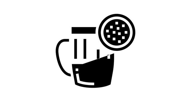 pu erh tea animated glyph icon. pu erh tea sign. isolated on white background