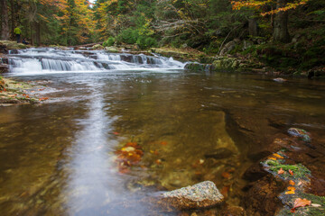 Elbe River in the Krkonose Mountains near the town of Spindleruv Mlyn 