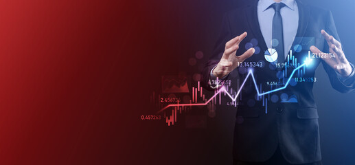 An empty workpiece. A businessman in a suit on a black background holds his hands protective...
