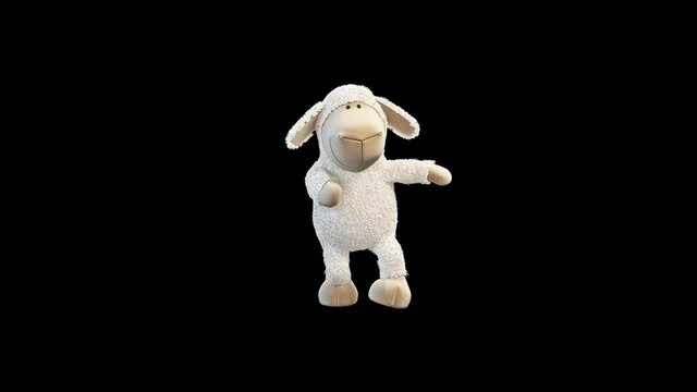 Cartoon little lamb dancing salsa dance