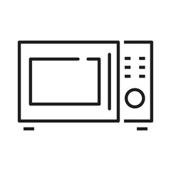 Monochrome microwave oven line icon vector illustration electronic device comfortable heating food