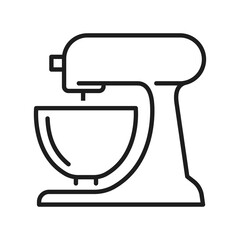 Monochrome stationary mixer icon line vector illustration kitchen electronic appliance for mixing