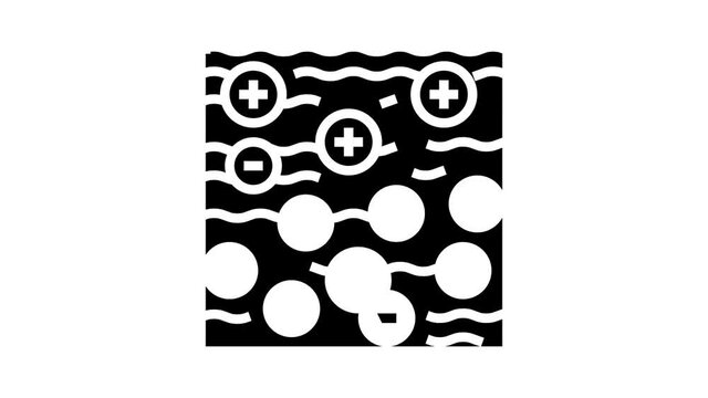 coagulation and flocculation water filter animated glyph icon. coagulation and flocculation water filter sign. isolated on white background