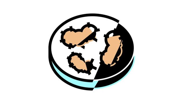 plague bacteria animated color icon. plague bacteria sign. isolated on white background