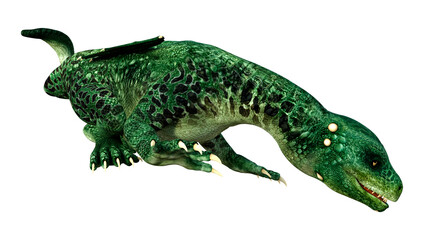 3D Rendering Fairy Tale Dragon on White