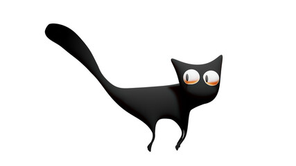 Animated Cartoonish Cat Jumping