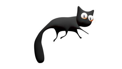 Animated Cartoonish Cat Jumping