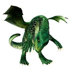 Obraz premium 3D Rendering Fairy Tale Dragon on White