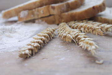 bread with grain and flour